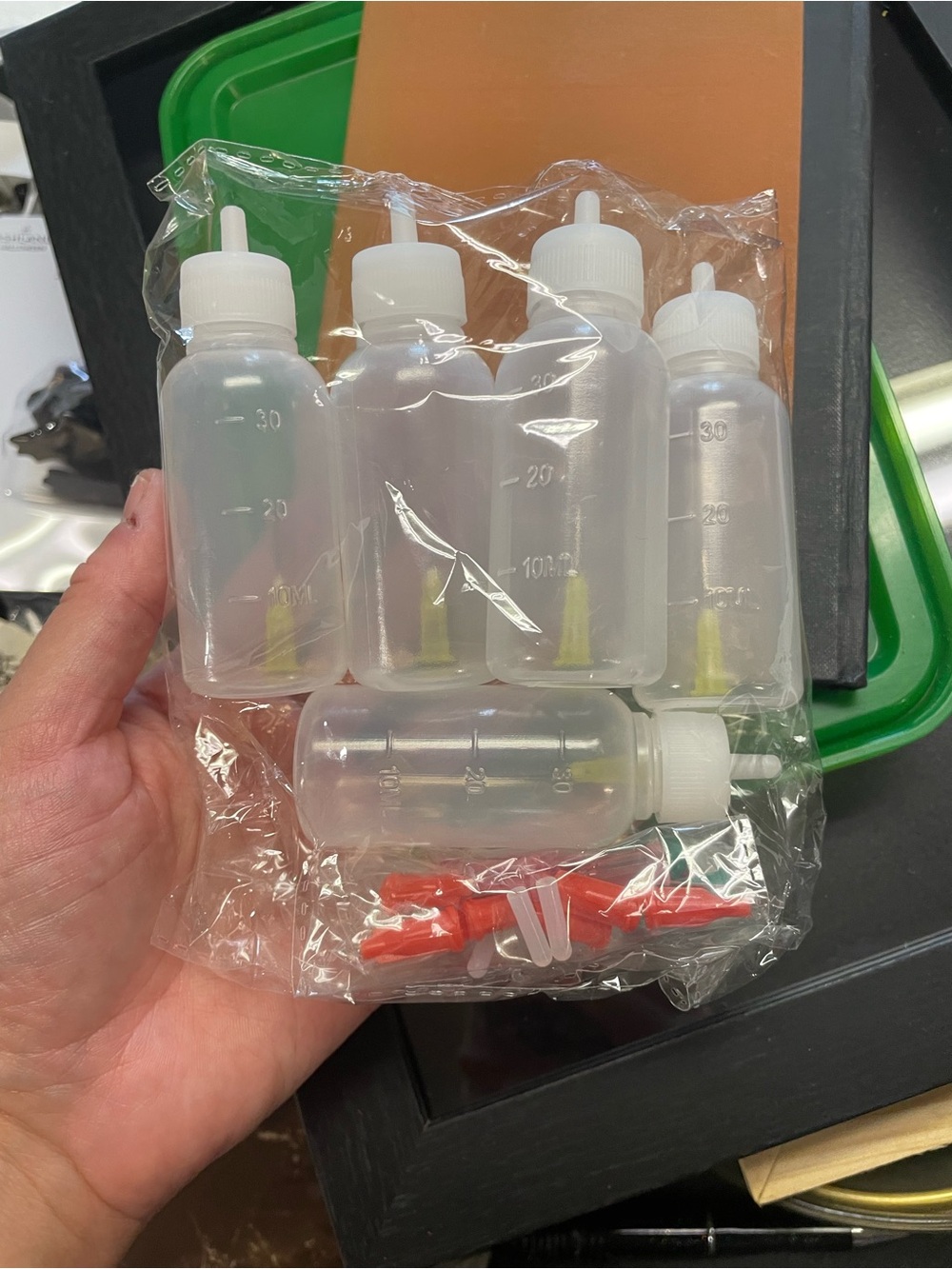 Plastic Squeeze Bottles Set with Precision Tips - Clear
